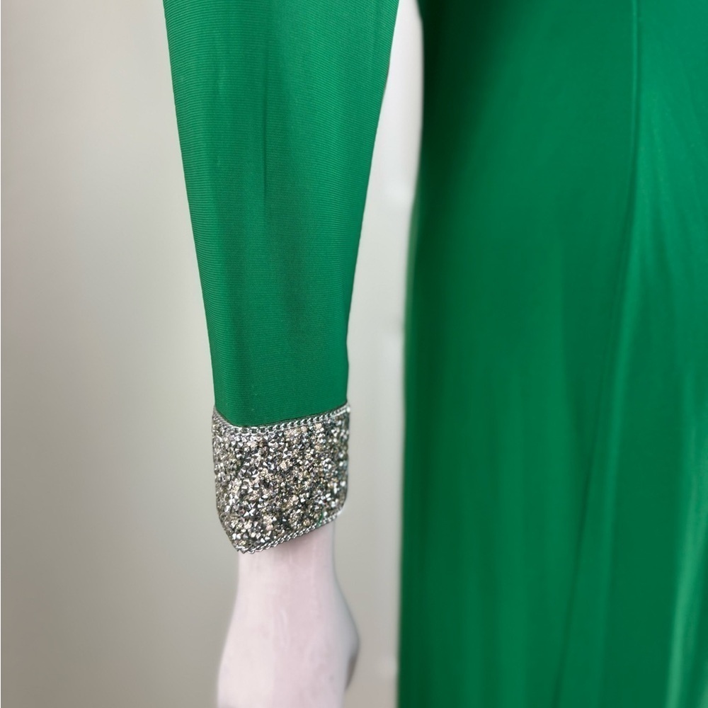 Marina Elegant Green Long Sleeve Dress Size 6. A43 - Picture 6 of 16
